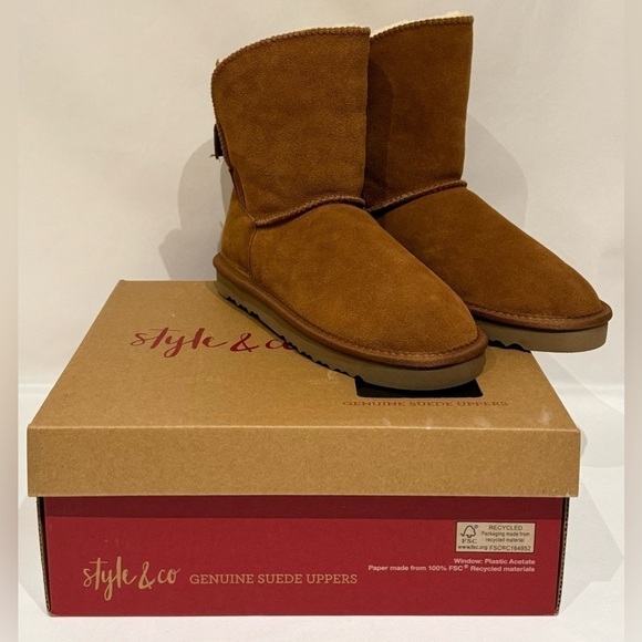 NEW Style & Co. Women’s Teenyy Winter Booties in Chestnut Size 8 - Picture 13 of 13